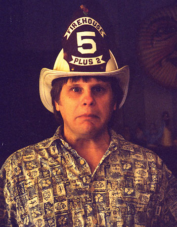 robert wearing ward's helmet
